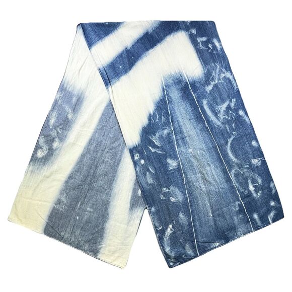 Denim & Supply Ralph Lauren Scarf Blue Cotton Denim Tie Dye 20"x72" - Picture 3 of 6